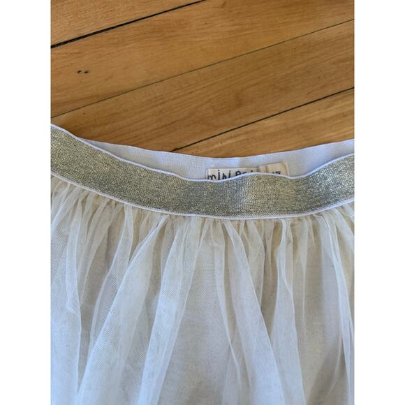 Mini Boden gold and cream tulle floral embroidered skirt - Picture 3 of 5